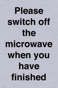 Please switch off the microwave when you have finished